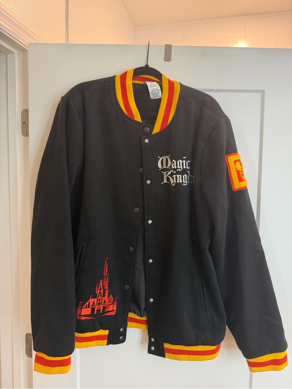 Disney Black Bomber Jacket with Red & Yellow Trim